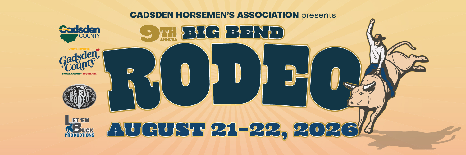 9th Annual Big Bend Rodeo 2026 event flyer Quincy Florida Gadsden County