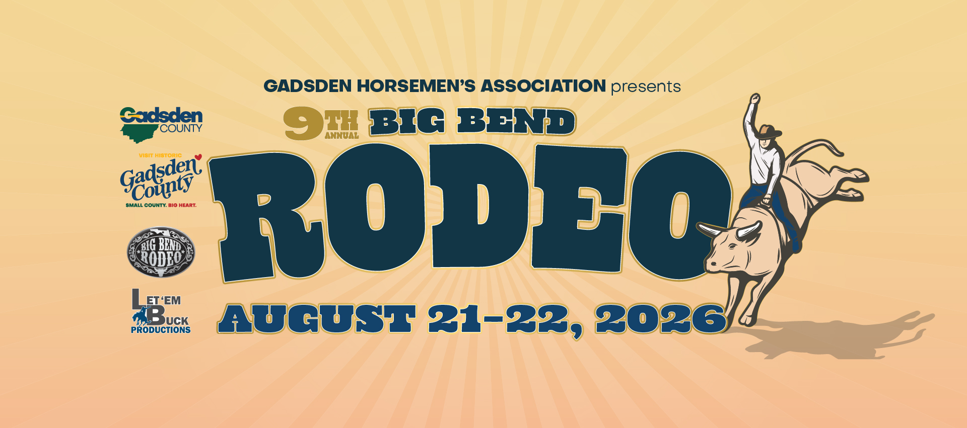 9th Annual Big Bend Rodeo 2026 event flyer Quincy Florida Gadsden County